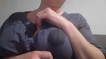 Big Tits MILF spit on her Boobs and nipples